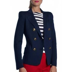 NEW MAISON COMMON double-breasted knitted jacket with buttons in navy